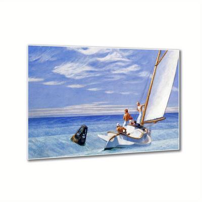 "TEMU Vintage Canvas Art Print - Edvard Inspired "ground " Poster, Sailboat Scene, Ideal For Decor, Living Room, Bedroom, Kitchen, Nautical Home Decor | Print | Quality Canvas Material, Canvas Wall Art" Image