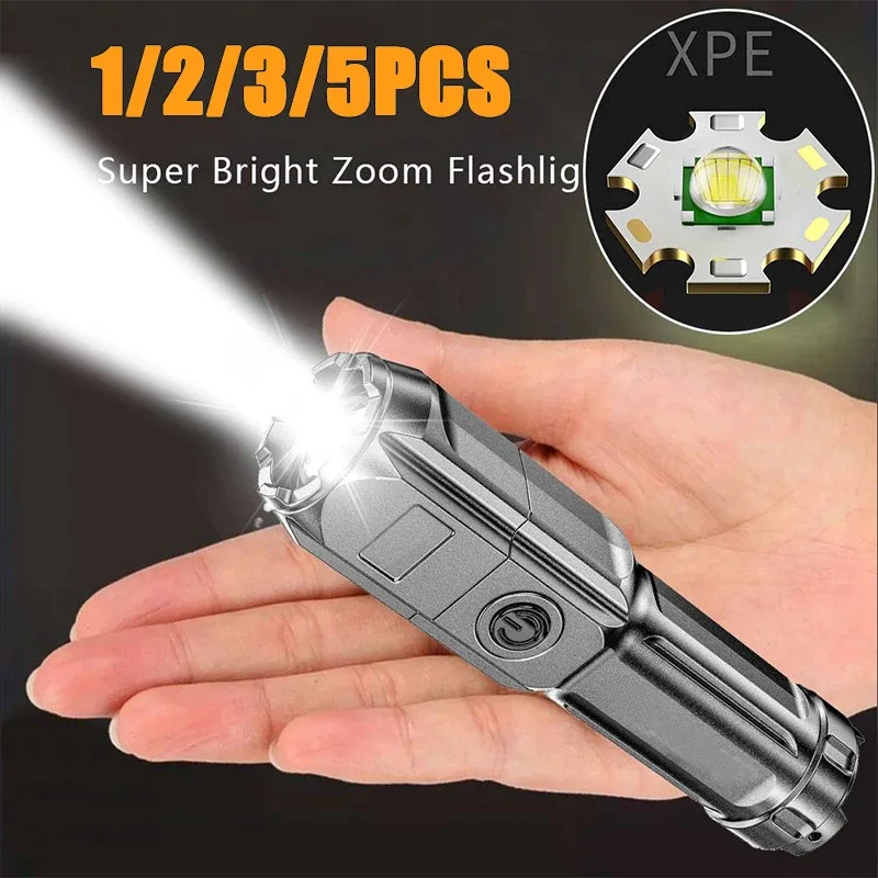 XIWANGFIRE Super Power Taschenlampe K19 Eingebaute Batterie Teleskop Zoom Taktische Taschenlampe Handheld Outdoor Notbeleuchtung Image