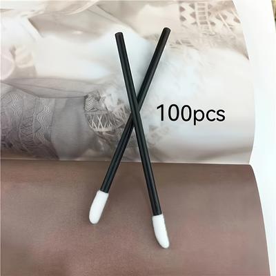 TEMU 100pcs Lip Brushes, Makeup Lip Brushes, Eyeshadow, Lipstick, Lip Gloss, Applicator Sticks, Makeup Tools Image