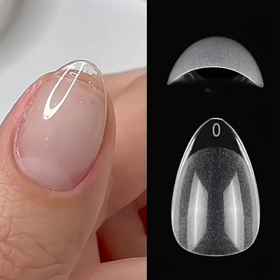 TEMU Set Of 240 Xxs Short Almond-shaped Gel Nail Tips - And Seamless, Suitable For Full Coverage Of Small Nails - Easy To Apply, Salon-grade Nail Art Design Tool Image