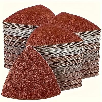 TEMU 50pcs Aluminum Oxide Triangle Sandpaper Set For Oscillating Tool, 3-1/8 Inch, Multi-tool Compatible, Medium Grit Assortment (60/80/120/180/240), Durable Sanding Sheets For , Compatible With Image