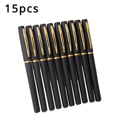 TEMU 15pcs Sleek Black & Pens - 0.7mm Fine Point, Large Capacity, Ideal For School And Office Use Image