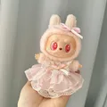 Seulement des vêtements] robe de soirée assise Labubu avec pendentif de vêtements Labubu de première/deuxième génération, robe de fée rose avec nœud papillon