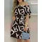 Abito da donna sexy alla moda con stampa Abito da donna con spalle scoperte a maniche corte Abito da donna con spalle scoperte Mini abiti