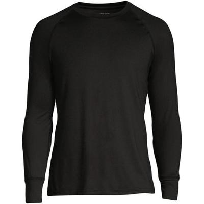 Stretch Thermaskin Crew Neck Thermal Top, Men, size: 42-44, regular, Black, Spandex/Poly-blend, by Lands' End