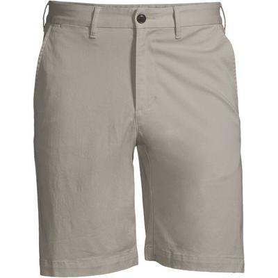 Stretch Chino Shorts, Men, size: 38, regular, Grey, Cotton-blend, by Lands' End