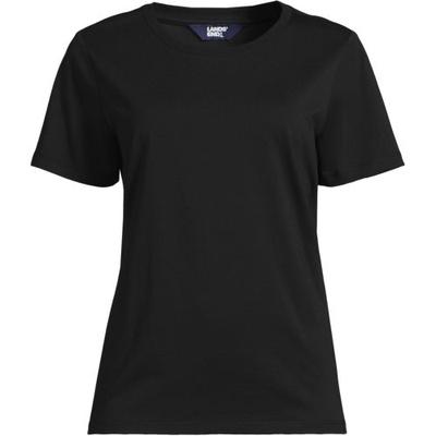 Supima Crew Neck T-Shirt, Women, size: 20-22, plus, Black, Cotton, by Lands' End