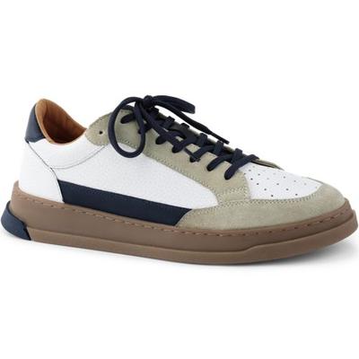 Gum Sole Leather Trainers, Men, size: 12, regular, White, Leather, by Lands' End