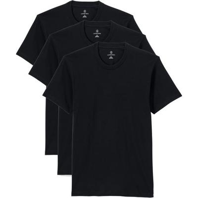 Crew Neck T-shirt - 3-pack, Men, size: 42-44, regular, Black, Cotton, by Lands' End