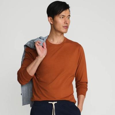 Super-T Long Sleeve T-shirt, Men, size: 42-44, regular, Orange, Cotton, by Lands' End