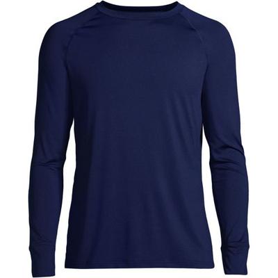 Stretch Thermaskin Crew Neck Thermal Top, Men, size: 50-52, regular, Blue, Spandex/Poly-blend, by Lands' End