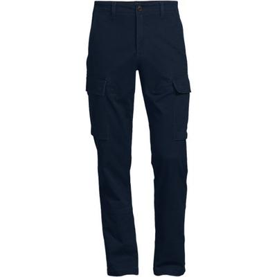 Everyday Stretch Cargo Trousers, Straight Fit, Men, size: 38 34, regular, Blue, by Lands' End