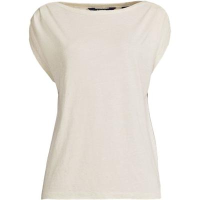 Linen Viscose Blend Boatneck Tee, Women, size: 16-18, regular, Misc, Linen/Viscose, by Lands' End