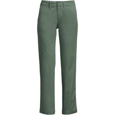 Straight Leg Ankle Chinos, Mid Rise, Women, size: 28, plus, Green, by Lands' End