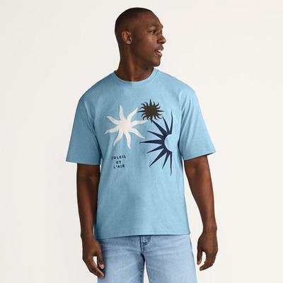 Appliqué Graphic Tee, Men, size: 42-44, regular, Blue, Cotton, by Lands' End