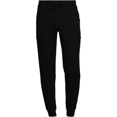 Brushed Rib Joggers, Men, size: 44-46, regular, Black, Spandex/Rayon-blend/Poly-blend, by Lands' End