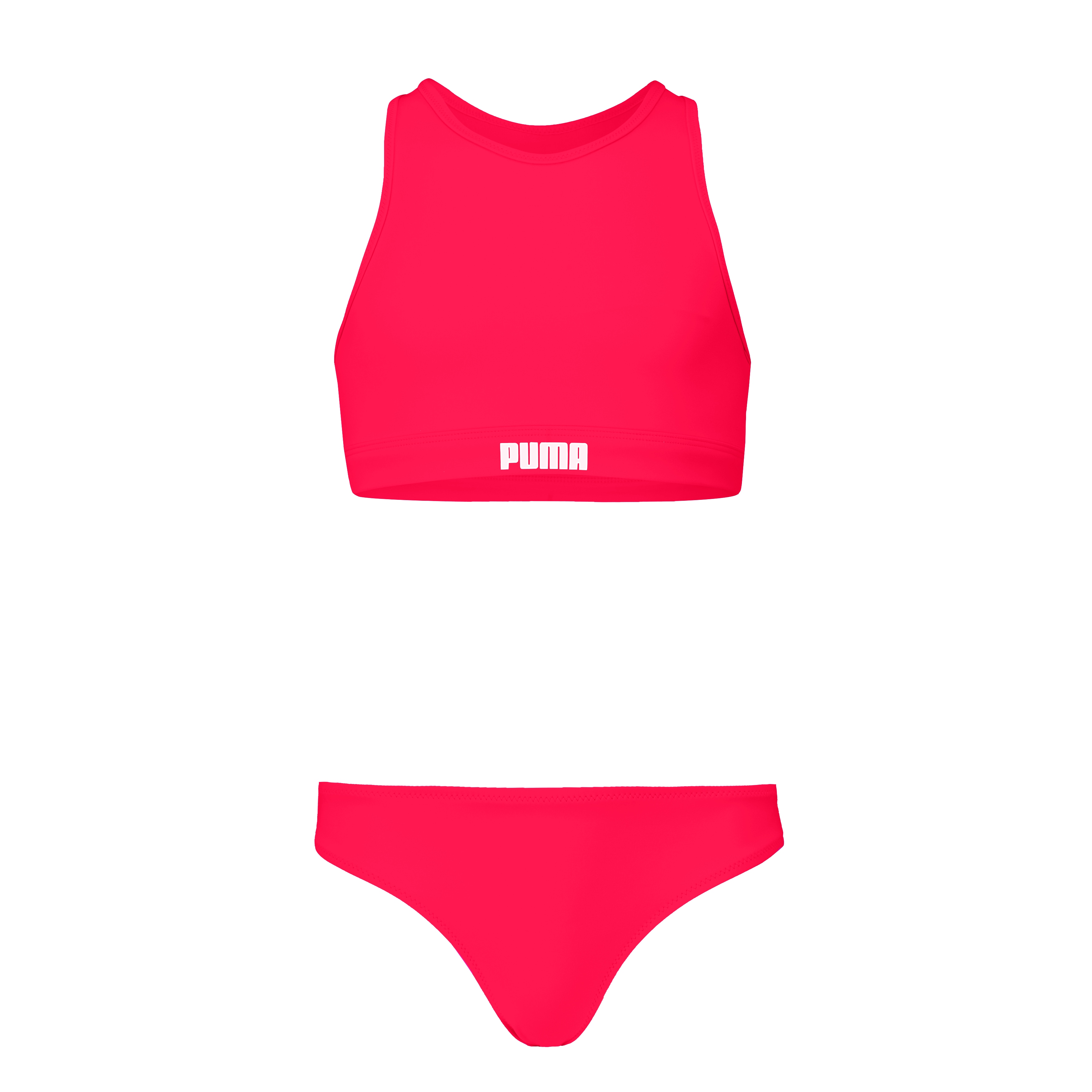 Bustier-Bikini PUMA, Kinder, Gr. 116, N-Gr, rosa (rose rot), Obermaterial: 80% Polyamid, 20% Elasthan. Futter: 88% Polyamid, 12% Elasthan, Modisch, Bikini-Sets, mit Racerback-Passform Image