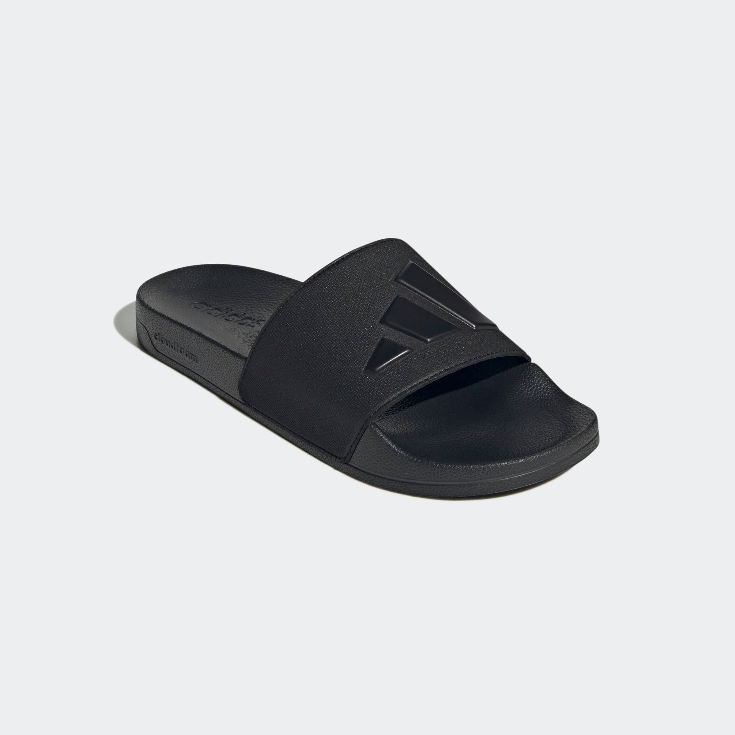 Badesandale ADIDAS SPORTSWEAR "ADILETTE SHOWER BADESCHLAPPEN", Gr. 38, schwarz (core schwarz, core schwarz, core schwarz), Synthetik, sportlich, Schuhe