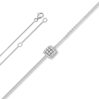 Silberkette ONE ELEMENT "Zirkonia Halskette aus 925 Silber 45 cm", silber, Halsketten, Damen, Silber 925 (Sterlingsilber), glänzender Blickfang – ideal als Geschenkidee Image