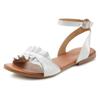 Sandale LASCANA "Sommerschuh", Damen, Gr. 44, weiß, Obermaterial: 100% Ziegenleder. Futter: 100% Schweinsleder. Decksohle: 100% Rindsleder. Laufsohle: 100% Synthetik, unifarben, modisch, Schuhe Riemchensandale, Sandalette, Sommerschuh, offener Schuh...