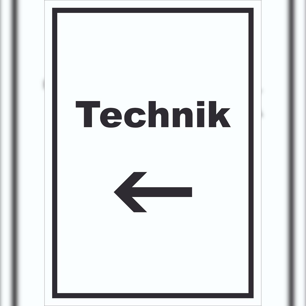 HB-Druck Technik Schild mit Text und Richtungspfeil links Hauswirtschaftsraum hochkant A6 Rückseite selbstklebend Image