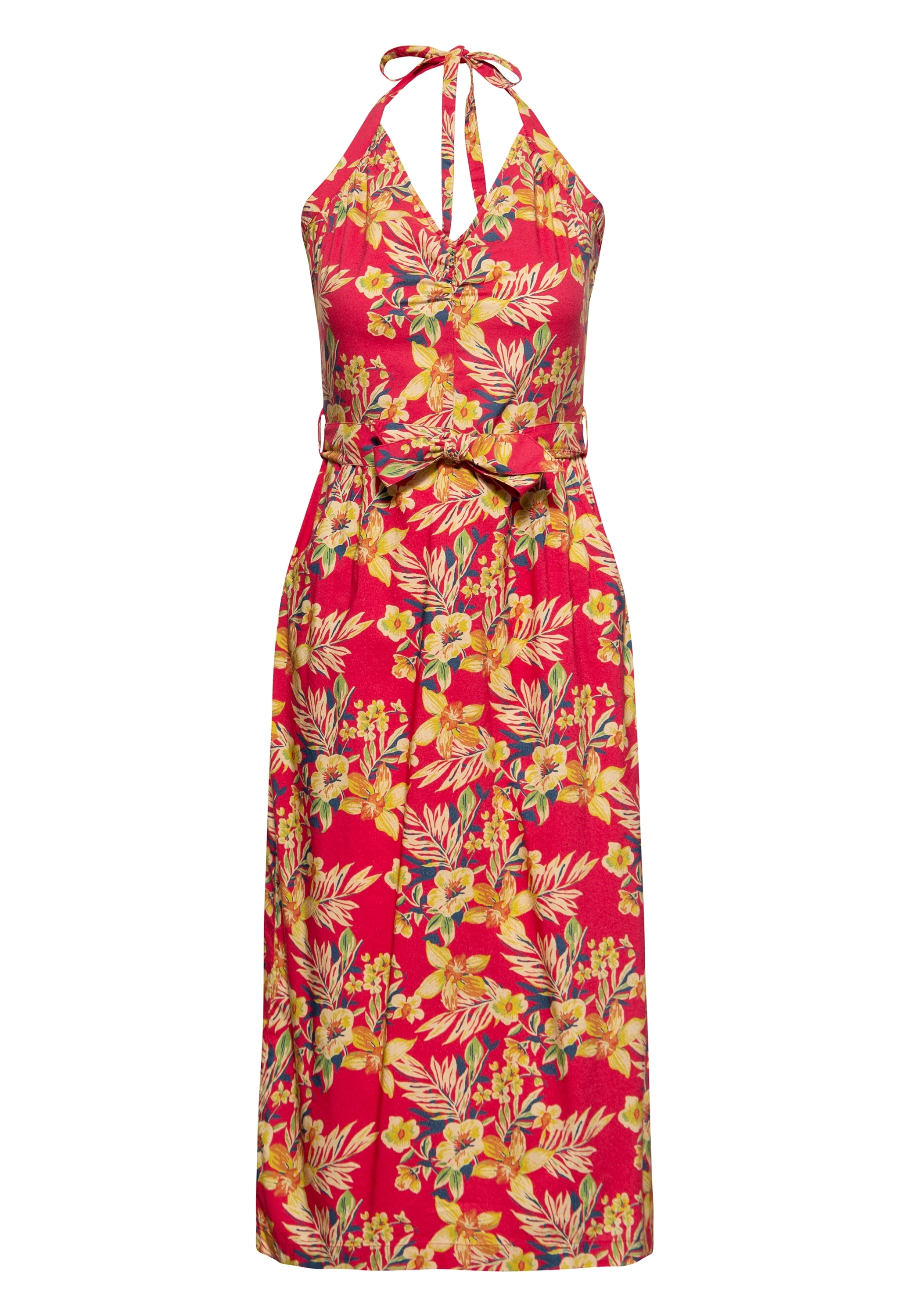 Queen Kerosin Damen Neckholder Pencil Kleid Hawaii Red rot Image