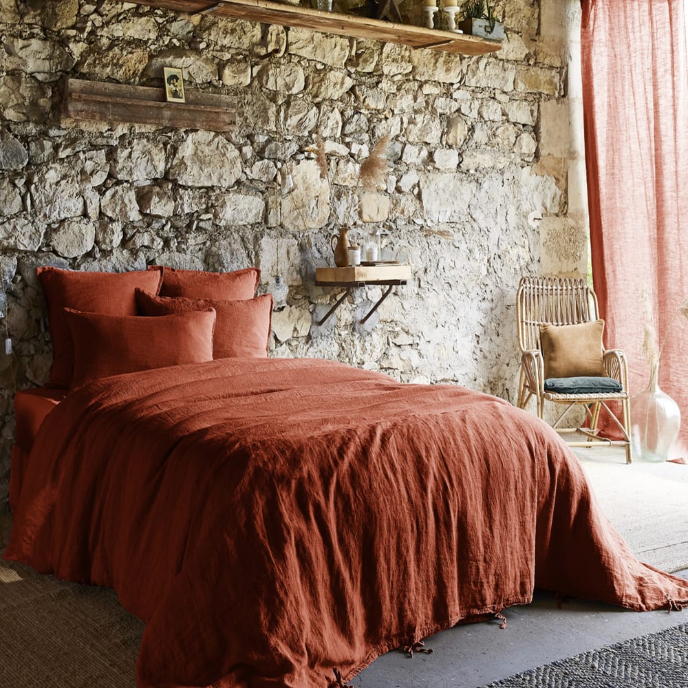 Housse de couette lin français unie 220x240 cm