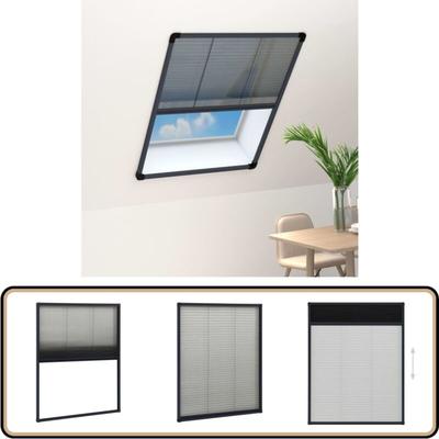 Insektenschutz-Plissee für Fenster Aluminium Anthrazit 60x80cm - Fliesenschutz - Insektenschutz Image