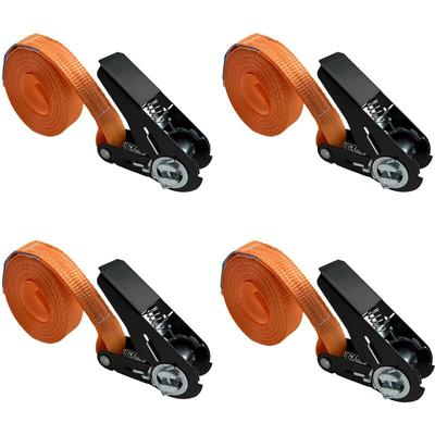 Baumarktplus - 4x Ratschen Spanngurt Spanngurte Orange 1-tlg 4m 0,8t 800kg Schwarzes Schloss Image