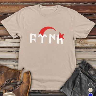 TEMU Men's Casual Crew Neck T-shirt, Turkey Flag Print, Medium Stretch, Short Sleeve, Regular Fit, Summer Top, Black, Patriotic Clothing|crew Neck Tee|medium Stretch Image