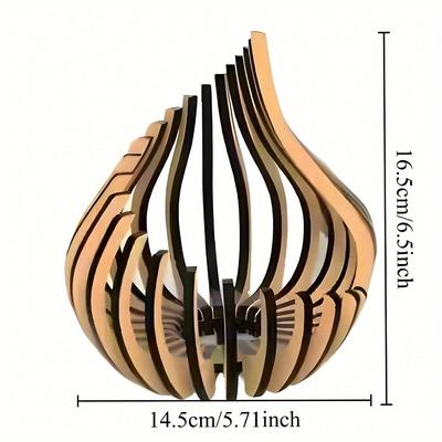 TEMU Unique Wooden Lotus-shaped Candle Holder With - Ideal For Decor, Gift For Day, Father's Day, Or Special Occasions, Artistic Gift Item|elegant Candle Holder|wooden Construction, Candle Decor Image