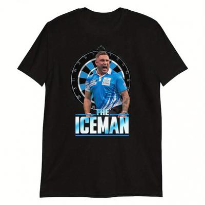 "TEMU Gerwyn Price "the " 2022 Darts T-shirt - Black Sporty Casual Short Sleeve Tee With Graphic Print, Round Neck & Machine Washable Design For Adult Fans, Clothing, Sporty Style, Shirt" Image