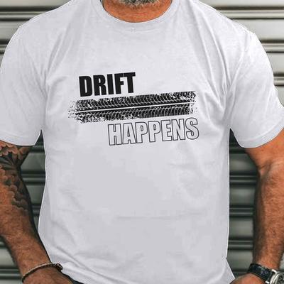 TEMU Car Tuning Drifting Spring And Summer Men's Short-sleeved T-shirts Printed Tops Summer T-shirts Image