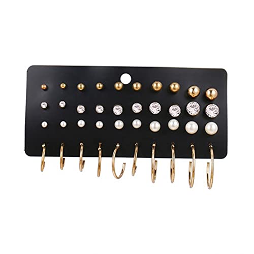 earrings jewelry Women Silver Earrings, Fashion Korean Earrings Set For Women Geometric Hoop Earings Crystal Pearl Stud Earring Trend Female Jewelry s For Girlfriend, Wife, Sister, Daughter, Mother On