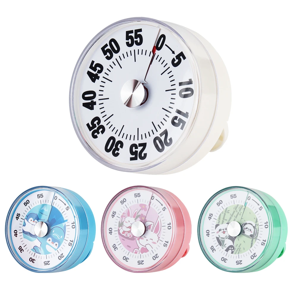 Magnetic Clock Timer Mechanical Alarm Cooking Timer With Loud Alarm Kitchen Timer 60-Minutes for Students Teachers Visual Timer