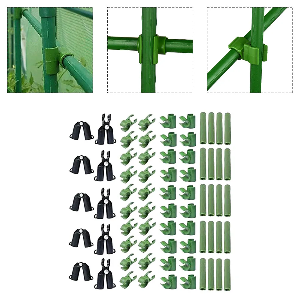70 Stück verstellbare Kunststoff-Clips, Pflanzenunterstützung, fester Anschluss, Säulen, Gartenarbeit, 11 mm feste Halterung, Klettern, Pergola-Anschluss Image