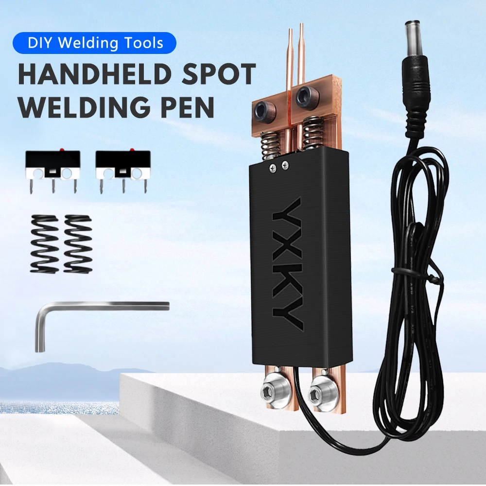 DIY automatischer Trigger-Punktschweißstift | arbeitssparende tragbare Punktschweißpistole | Verschleißfester Kupferkopf | Batterie/Metall-Rep Image