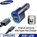 SAMSUNG Caricatore USB per auto 45w 15w Usb C Adattatore di ricarica rapida rapida Car Cargador Samsung Galaxy S25 Ultra S24 Z Flip A16 A56 A26 A36
