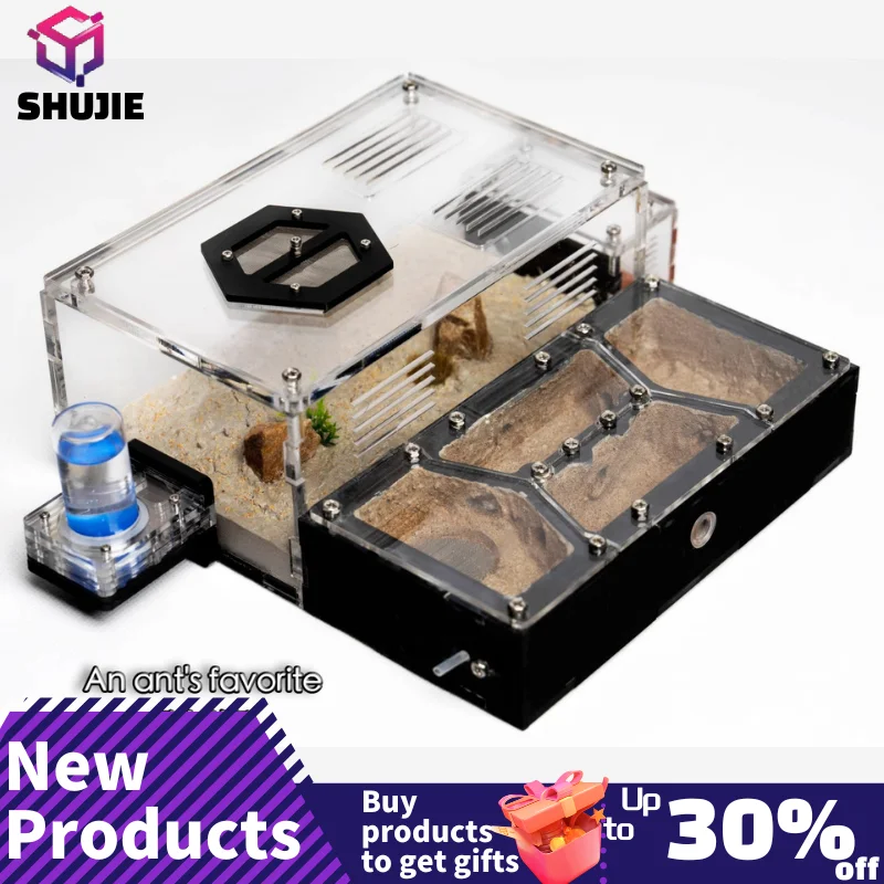 Flacher Ameisenfarm mit unabhängigen Räumen für Ameisenhalter, Ameisenhalter-Haussest für kleine und mittlere Ameisenkolonie Image