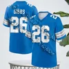 24-25 Sommertrend Rugby Kurzarm Detroit Lions Custom Game Jersey – Weißes T-Shirt Sport Top Casual