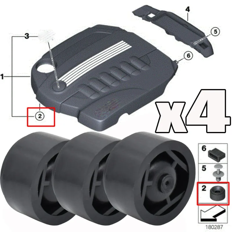 Motorabdeckungsverkleidung, Gummimontage, Pads für BMW 4, 5, 6, 7 SERIE F32 F33 F36 E60 E61 F07 F10 F11 G30 G31 F06 F12 F13 F32 F01 F02 Image