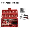 46 pz/set Chiave A Bussola Kit di Strumenti di Riparazione Fai Da Te Cacciavite A Cricchetto per la Riparazione Auto Hardware Cassetta Degli Attrezzi per Riparazione Auto e Uso Domestico