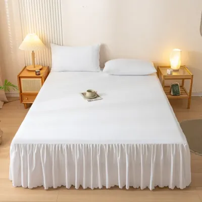 Princess style anti slip solid color bed skirt bed cover Korean version bed cover protective cover bed skirt without pillowcase