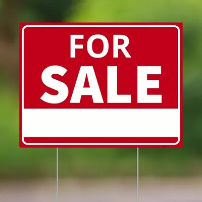 For Sale Yard Sign with Stake, 24x18/18x12 Inch - Single Sided Signs - Corrugated Plastic for Indoor & Outdoor Lawn Decor