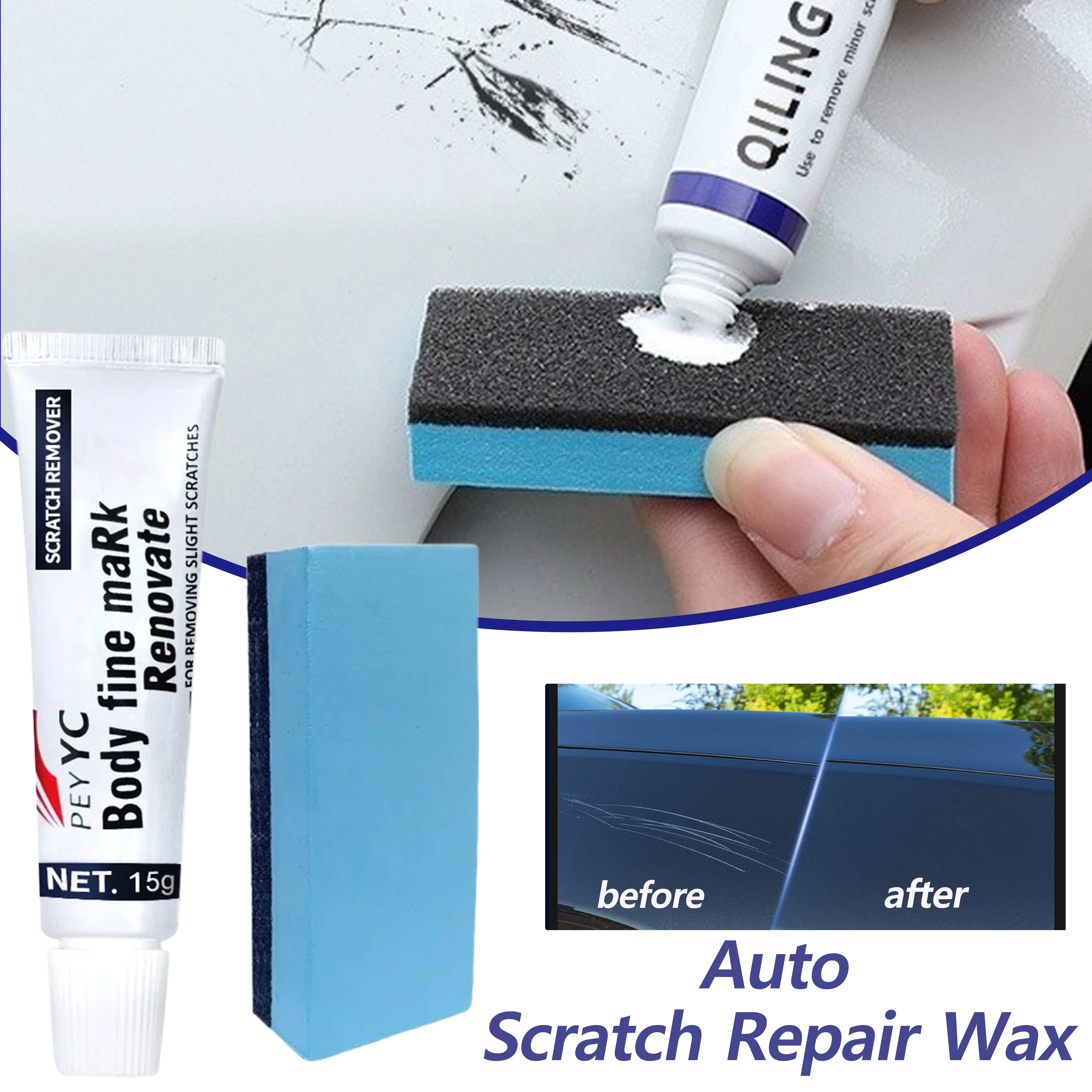 Auto Kratzer Entferner Farbe Pflege Werkzeuge Auto Swirl Entferner Kratzer Reparatur Polieren Auto Körper Schleifen Verbindung Anti Scratch Wachs Image