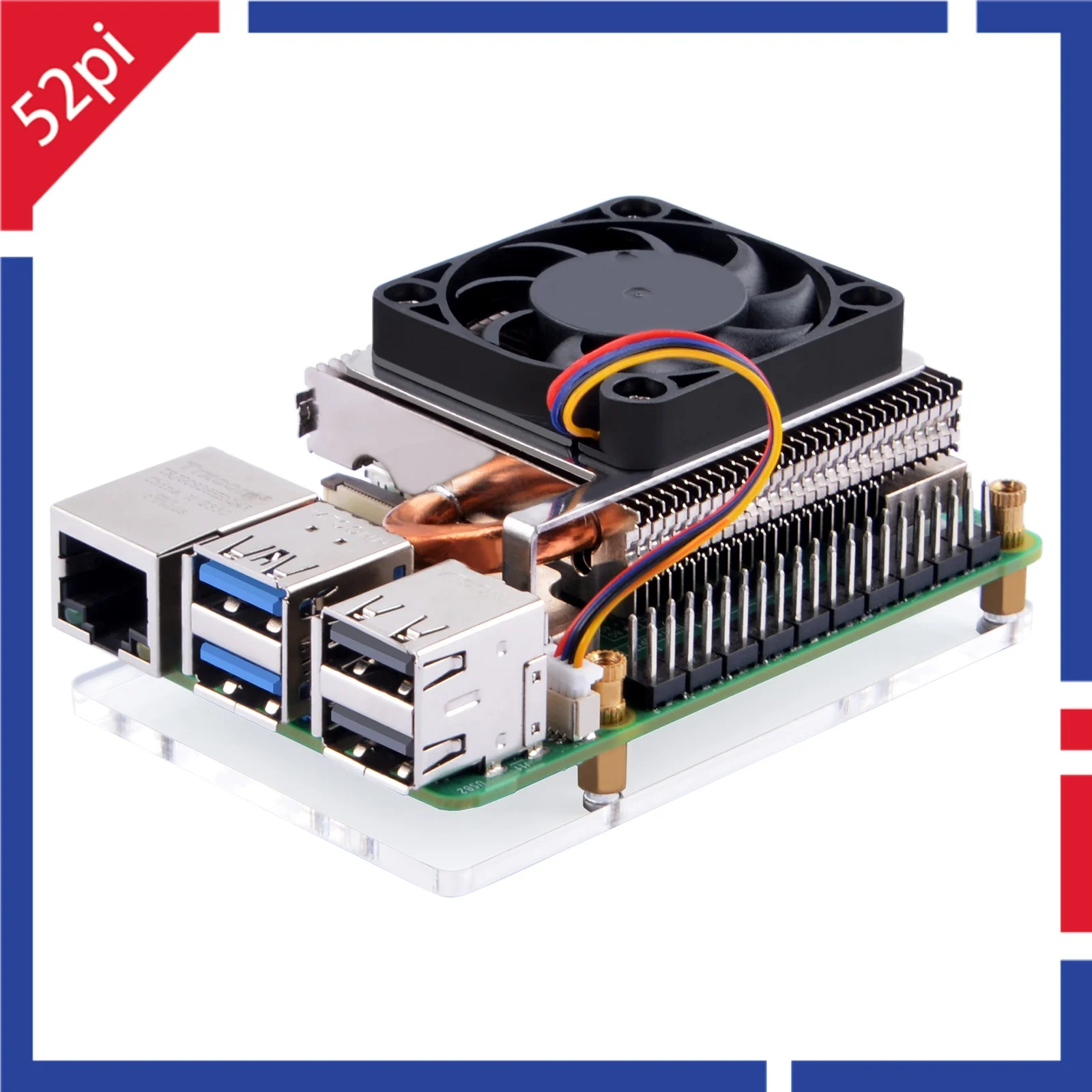 52pi ultra dünner Eisturm kühler für Himbeer Pi 5 CPU Lüfter Image