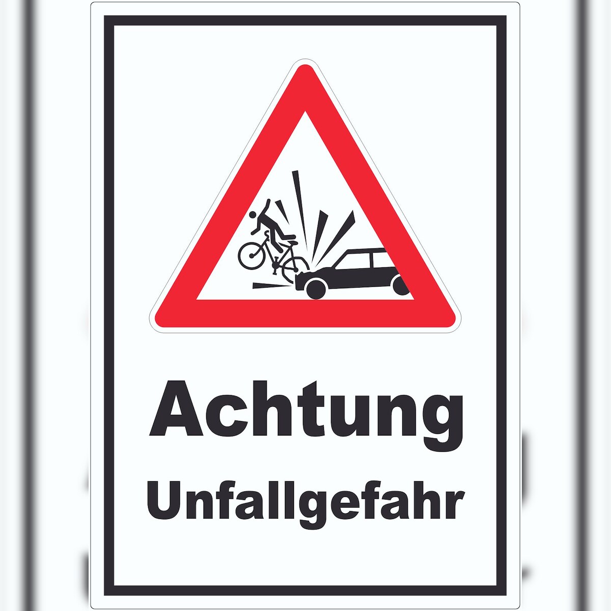 HB-Druck Aufkleber Auto und Fahrradfahrer Unfall A3 (297x420mm) Image