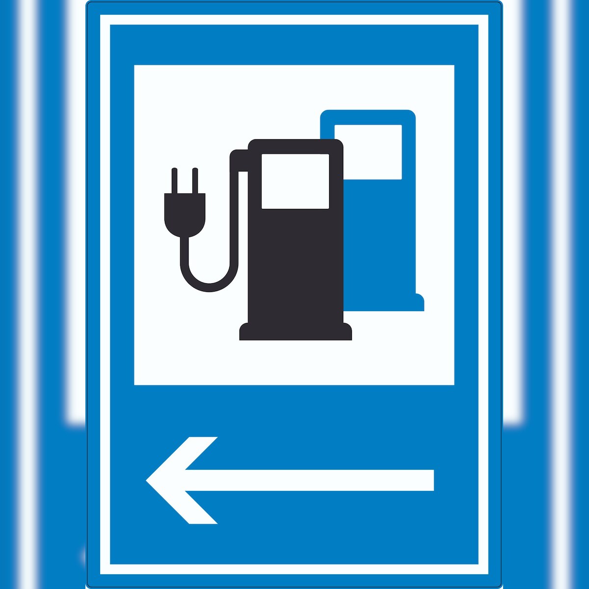 HB-Druck Stromtankstelle 365-65 Pfeil links Symbol Aufkleber A1 (594x841mm) Image