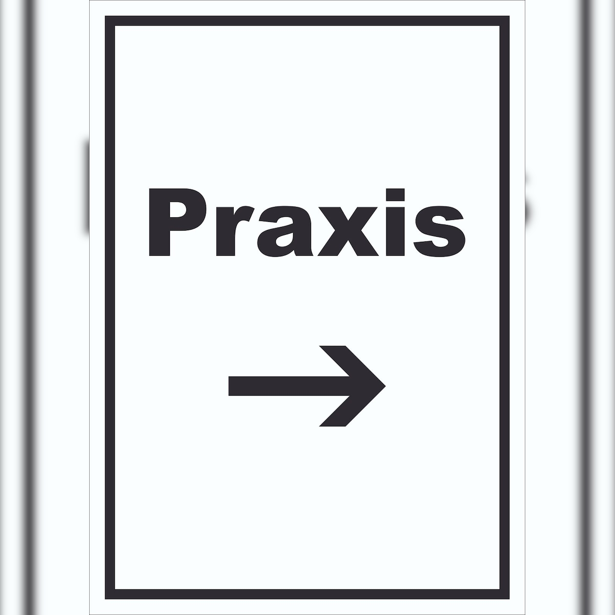 HB-Druck Praxis Schild mit Text und Richtungspfeil rechts Arzt Gesundheit hochkant A2 (420x594mm) Image