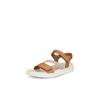 Plateausandale ECCO "ECCO FLOWT W", Damen, Gr. 42, braun (braun, grau), Leder, modisch, Schuhe, Sommerschuh, Klettschuh, Urlaubsandale, Sandalette mit Plateau